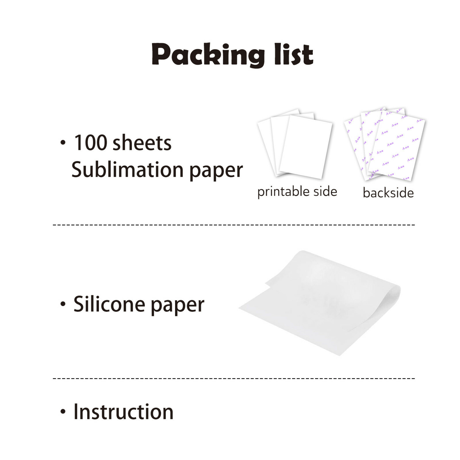 A-SUB Sublimation Paper 8.5X14 for Inkjet Heat Transfer DIY Gift 125g 100 Sheets