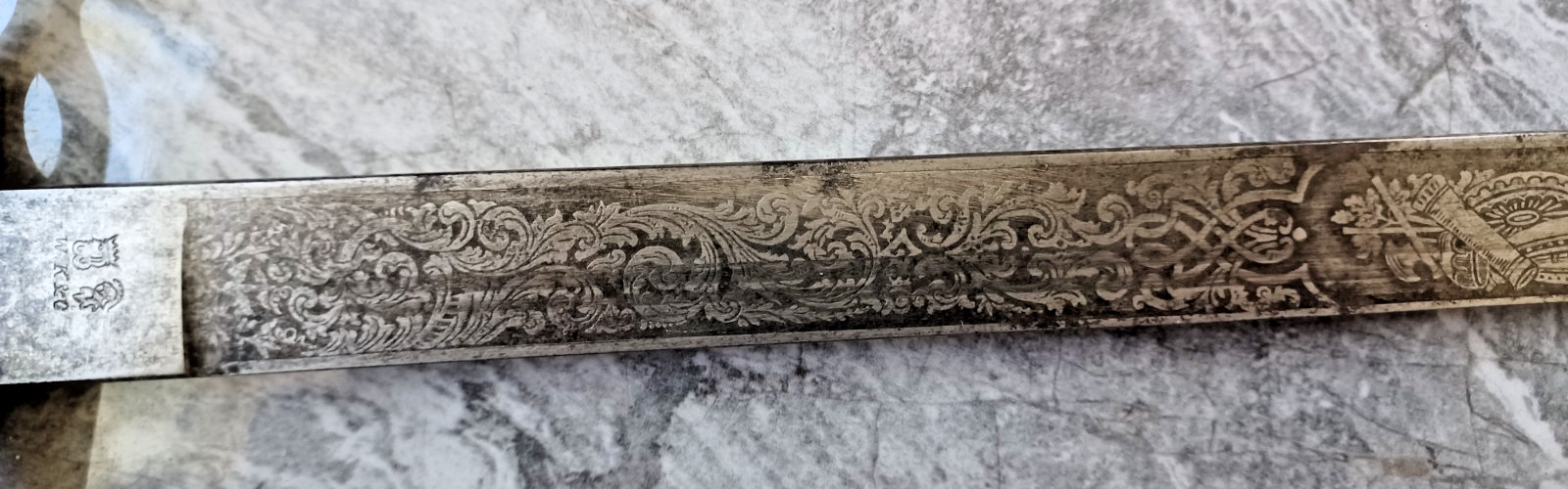 WWI Imperial German Dress Bayonet M1871 Style WKC Solingen Etched Unit Marked