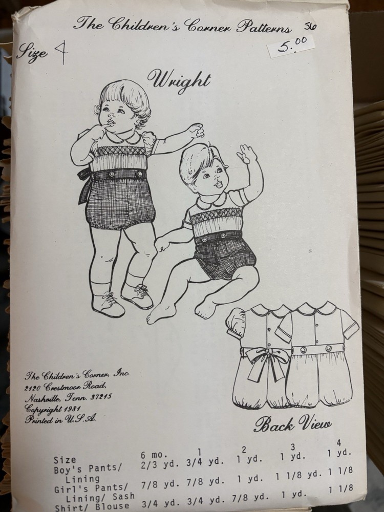 OOP/Vintage The Children's Corner Patterns #56 Wright
