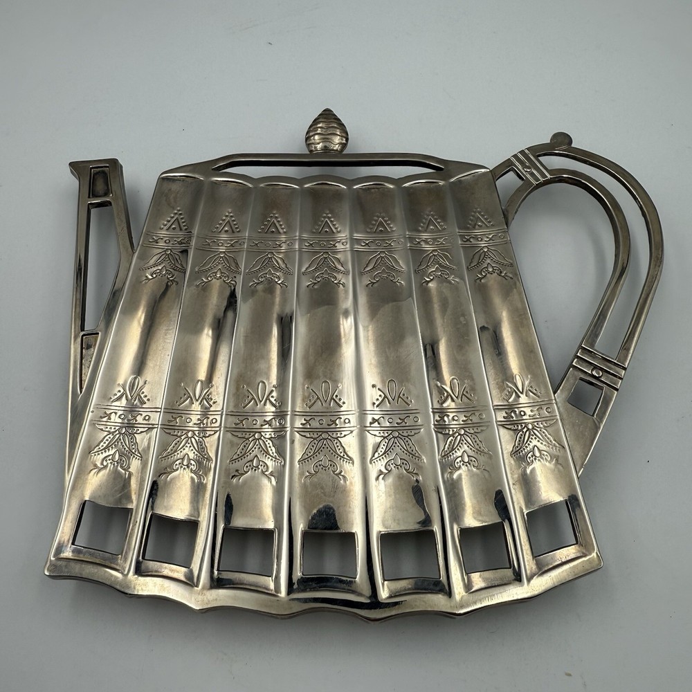 1992 Godinger Silver-Plated Teapot Pot Holder