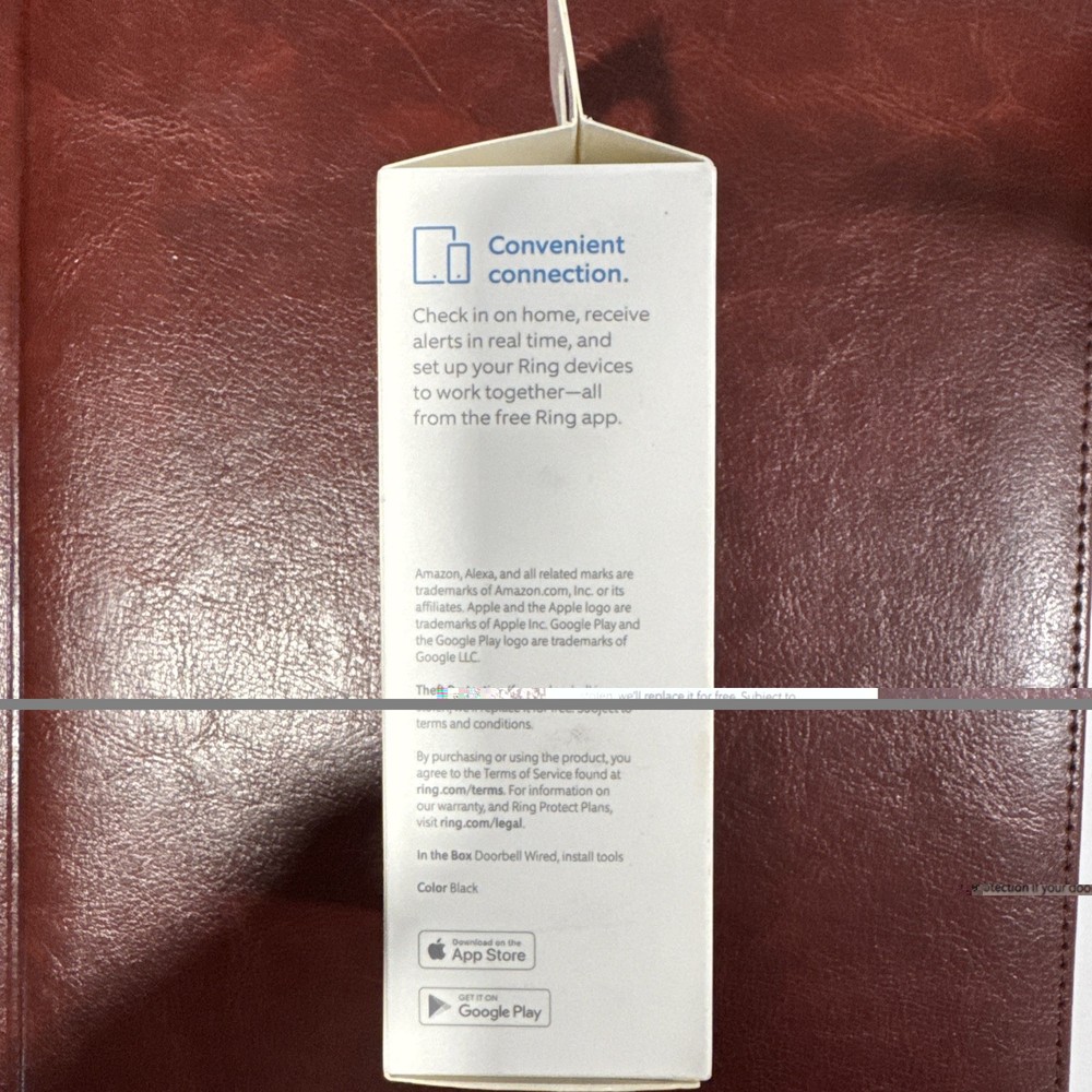 Ring Video Camera Doorbell Black Wired