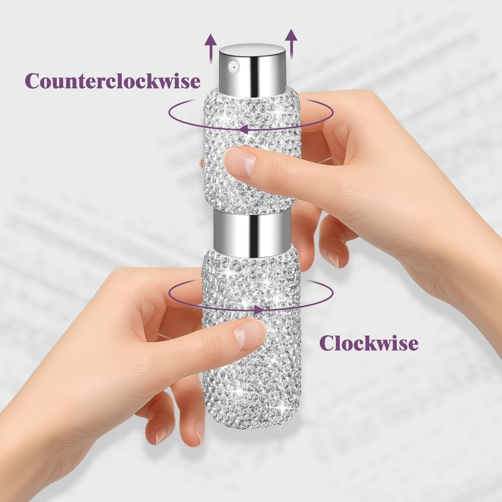 Portable Refillable Perfume Atomizer 8ml Travel Spray Bottle 2-Pack Mini Empty