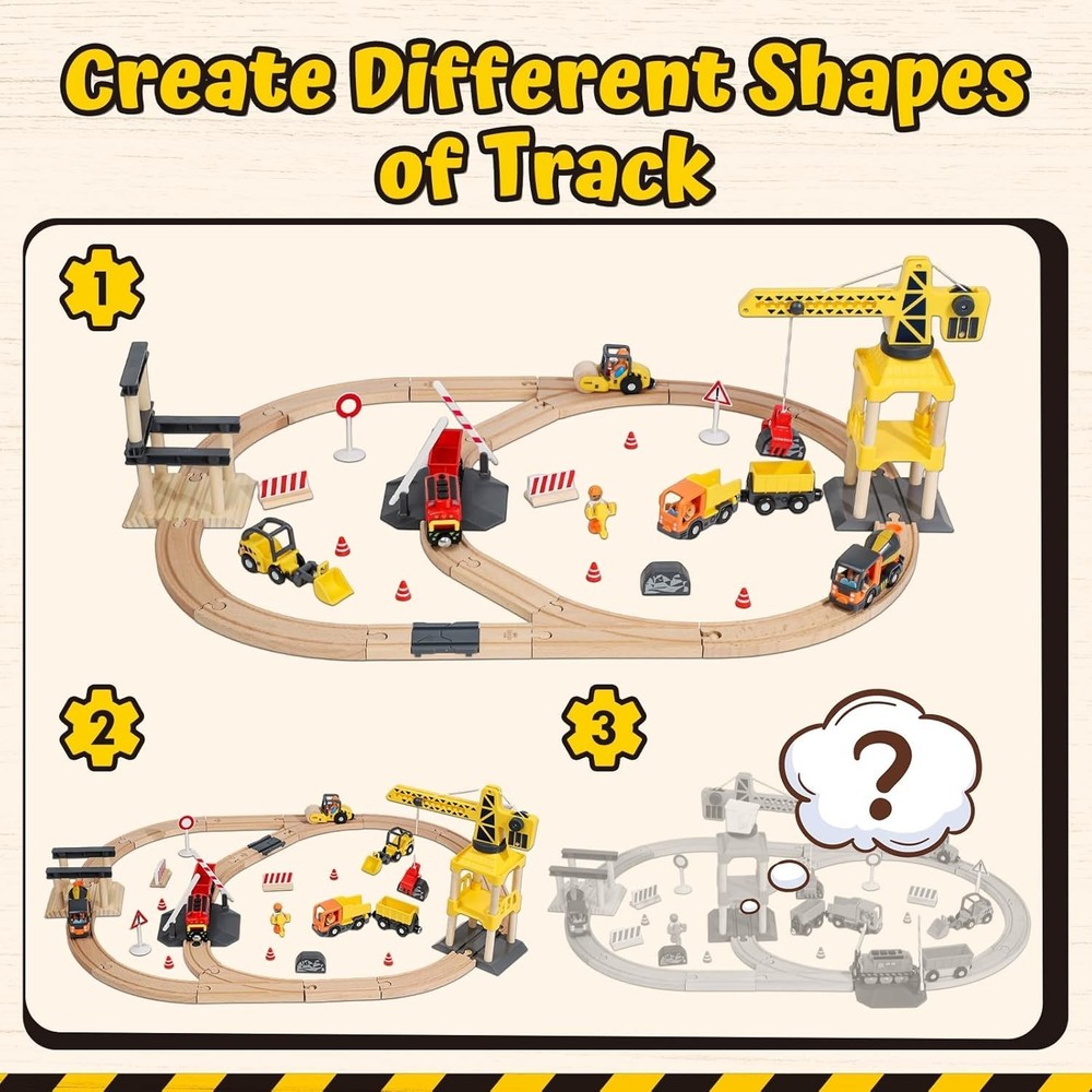 Educational Wooden Train Set for Ages 2-4: Imaginative Play & Problem Solving
