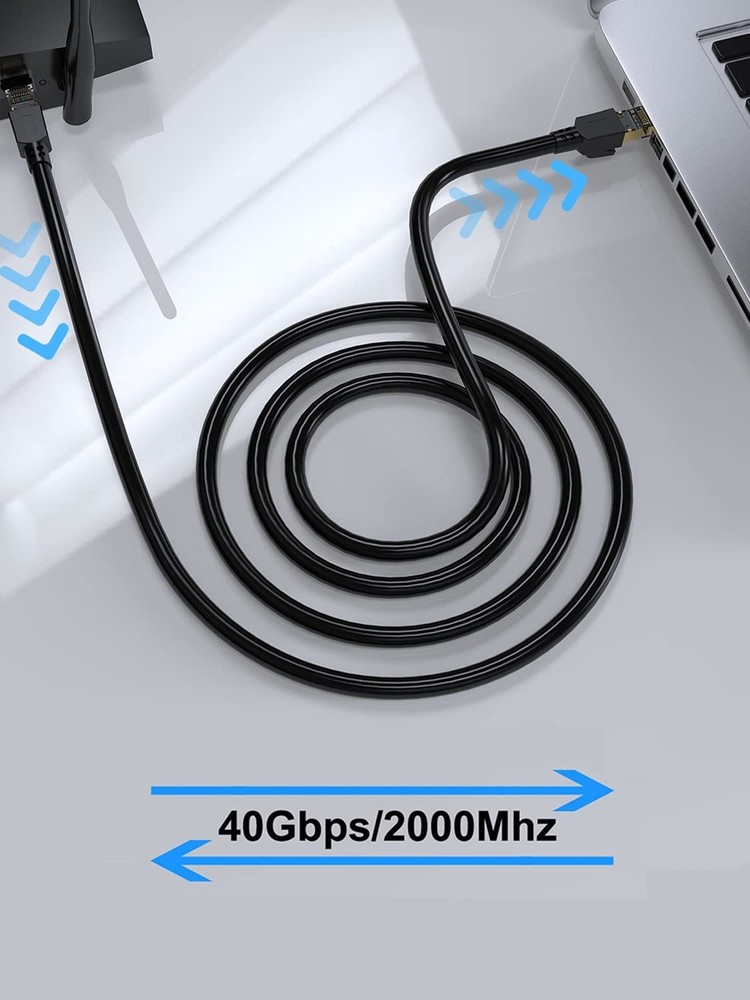 Ultra Fast Cat8 Ethernet Cable 75ft - 2000Mhz Shielded Wire