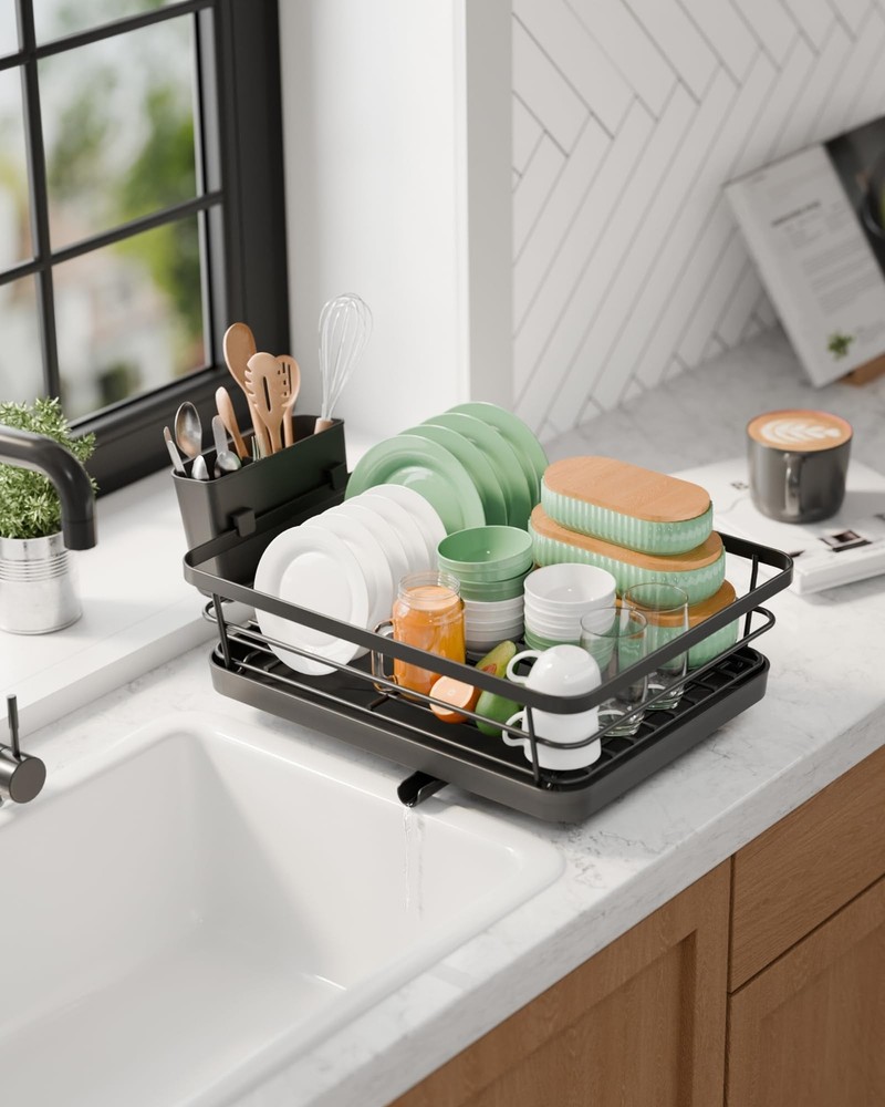 Kitsure Dish Drying Rack- Space-Saving Dish Rack, Dish Racks for Kitchen Coun...