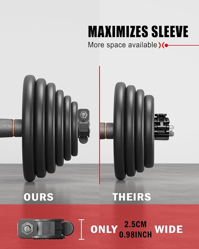 Adjustable Barbell Clips 1 Inch | Quick Release Locking Collars for Dumbbells