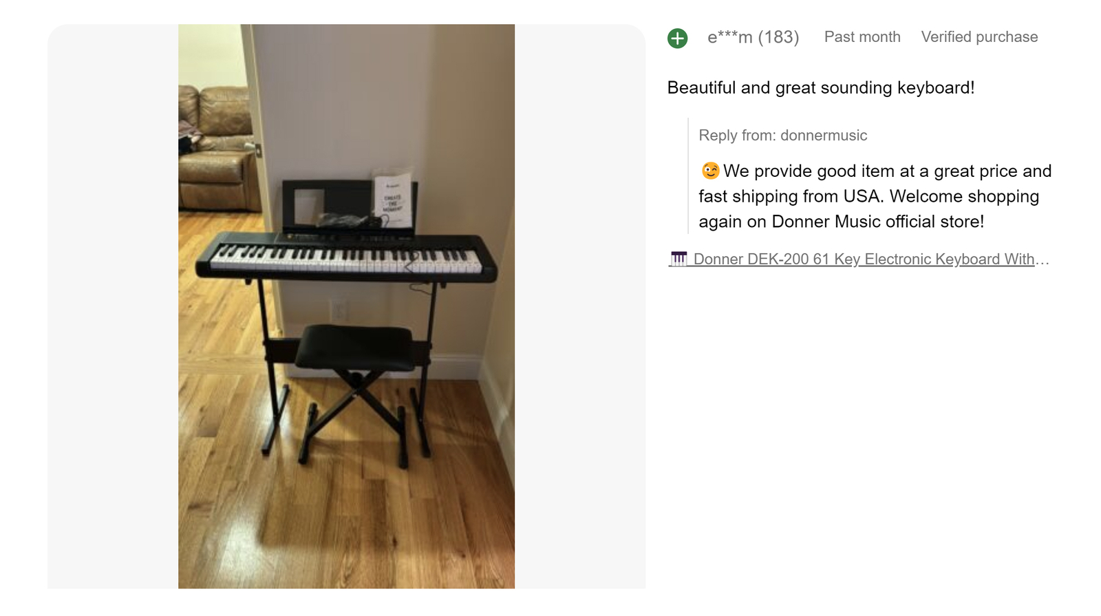 🎹 Donner DEK-200 61 Key Electronic Keyboard With Stool Stand 300 Tones 50 Demo