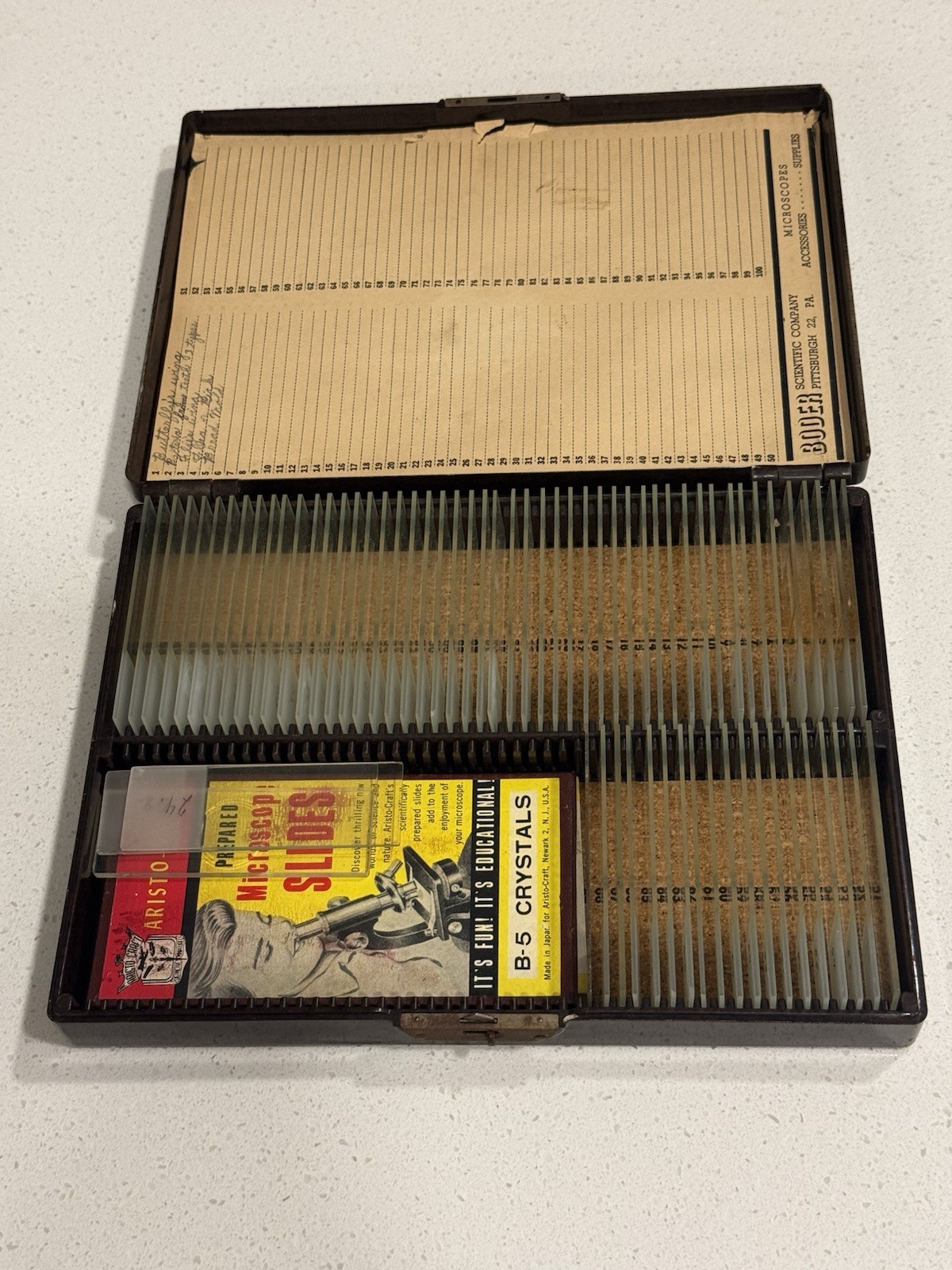 Microslides Glass Microscope Slides Scientific Box Vintage Doctor Memorabilia