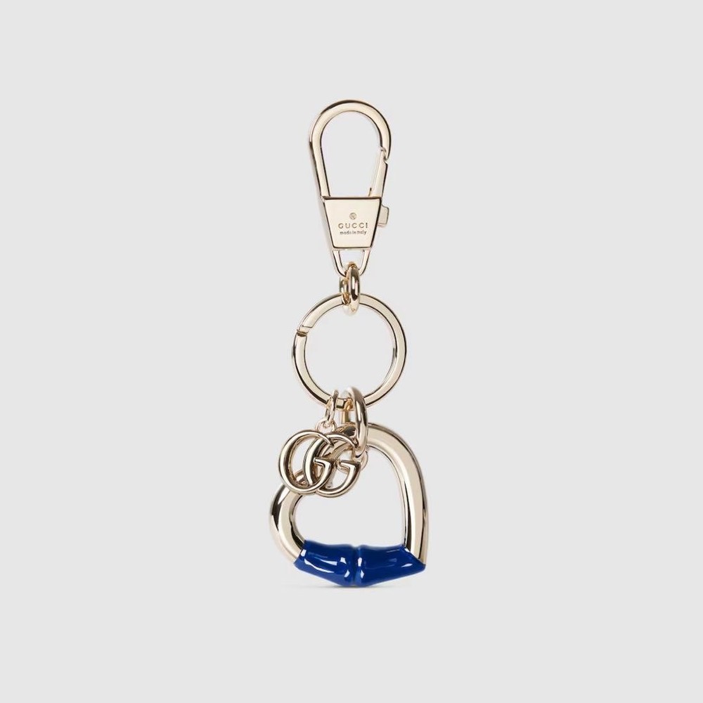 GUCCI Heart Shape Keychain Blue