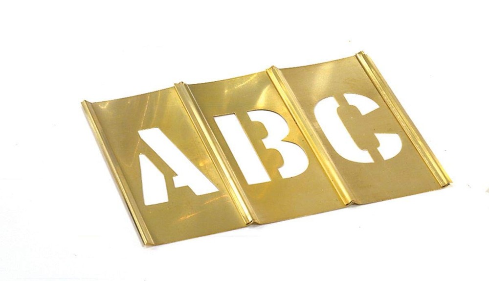 Stencil Set-Letter 3" Brass 33 Pieces