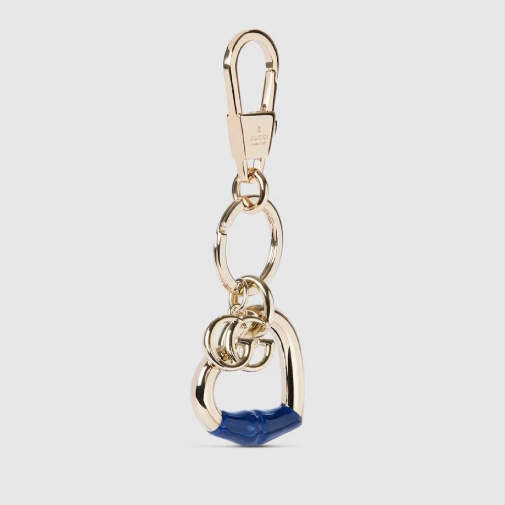 GUCCI Heart Shape Keychain Blue