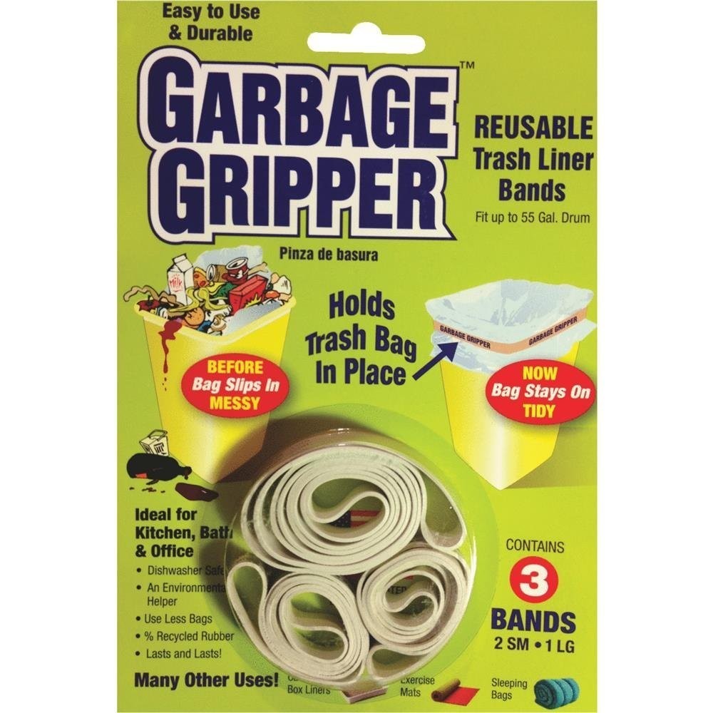 Compact 3pk Garbage Bag Bands - High-Quality Rubber for Efficient Waste Control