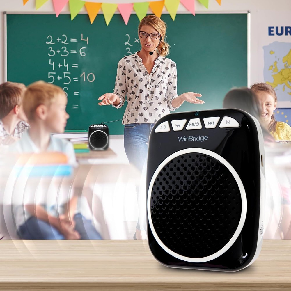 Portable megaphone with headset microphone rechargeable ultra-lightweight