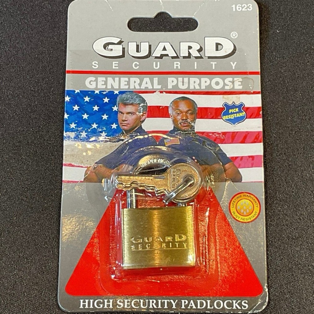 Guard Security General Purpose Solid Brass Body Padlock 3 Keys Pick Resistant