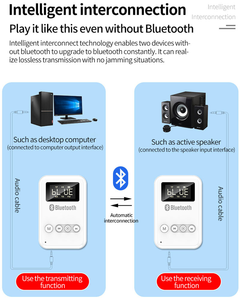 Bluetooth Wireless Adapter Receiver&FM Transmitter MP3 Player Home Car Stereo