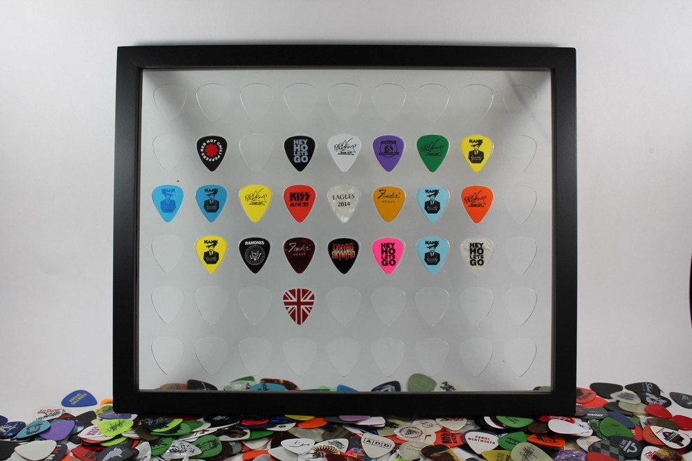 11" x 14" Clear Guitar Pick Display INSERT 54 Picks- NO FRAME, INSERT ONLY