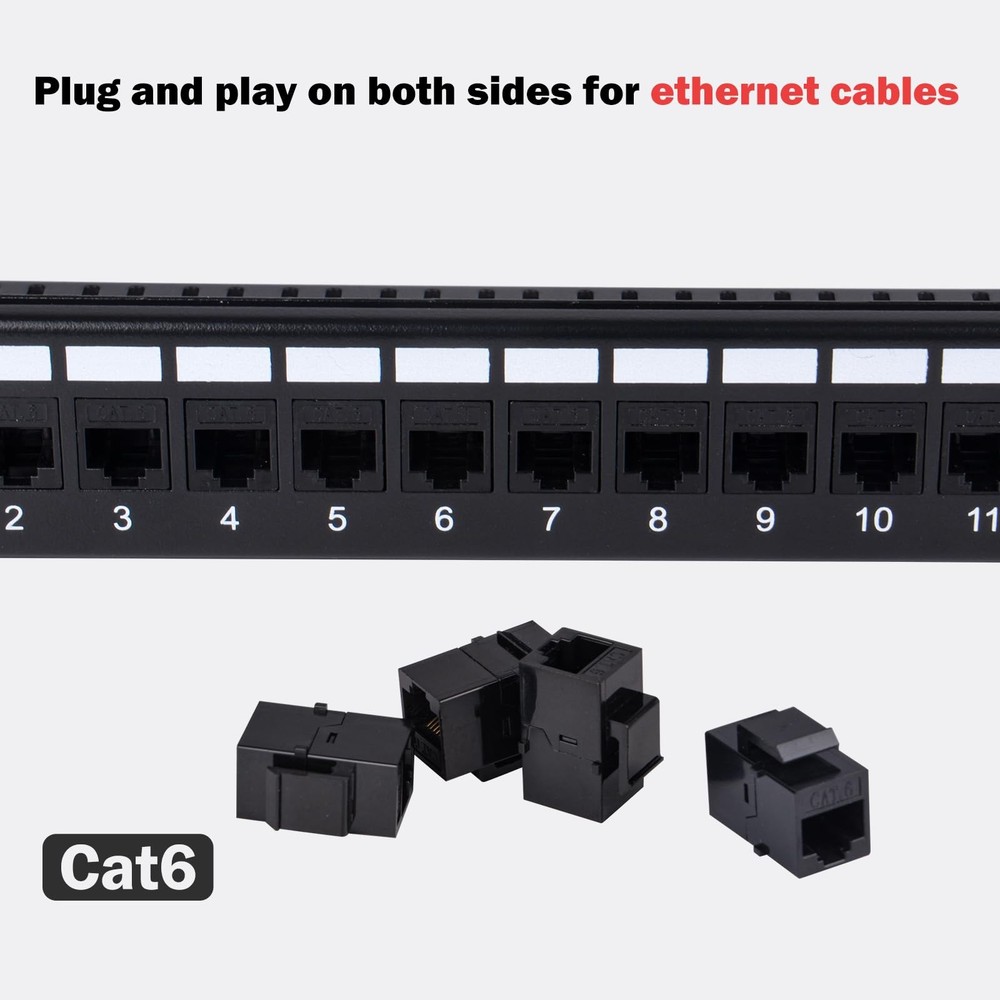 12-Port Cat6 Patch Panel 10 Inch 1U Rack Mount For DeskPi RackMate