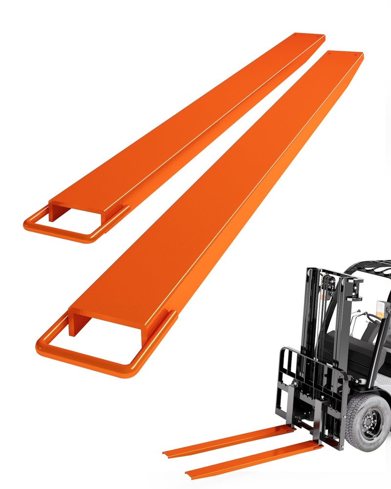96" Fork Extensions, 4.5'' Width Pallet Fork, 1 Pair Heavy Duty Steel, Orange