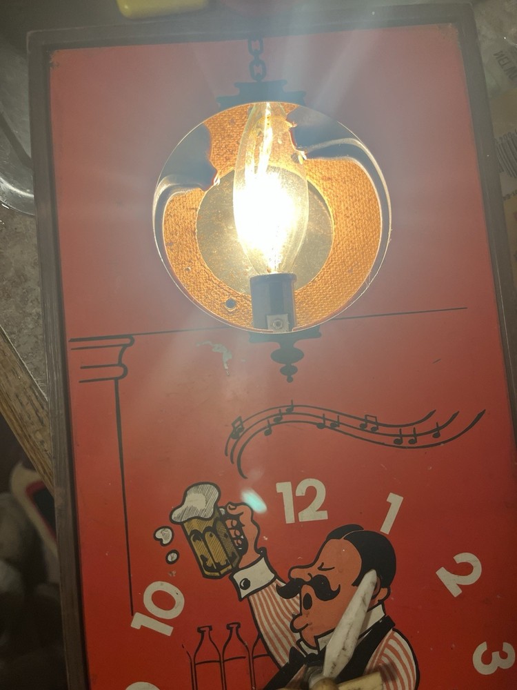 Vintage Spartus Model 6070 - Bar Is Open - Wall Clock Light *READ DESCRIPTION*
