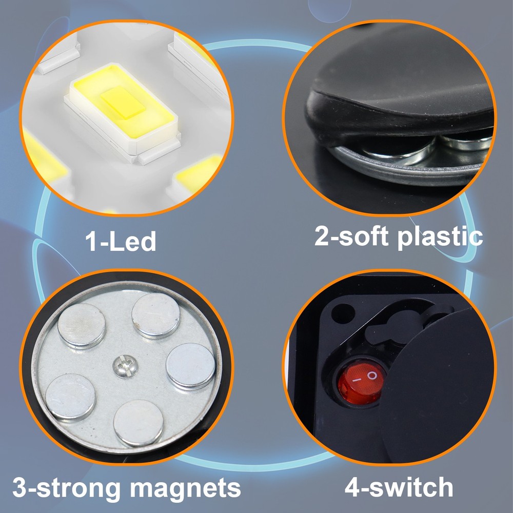 2PCS Wireless Magnetic Red Strobe Kit | Rechargeable Emergency Light