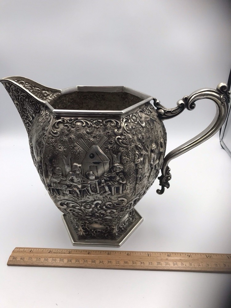 Barbour Silver Co. Water Pitcher Dutch Motif
