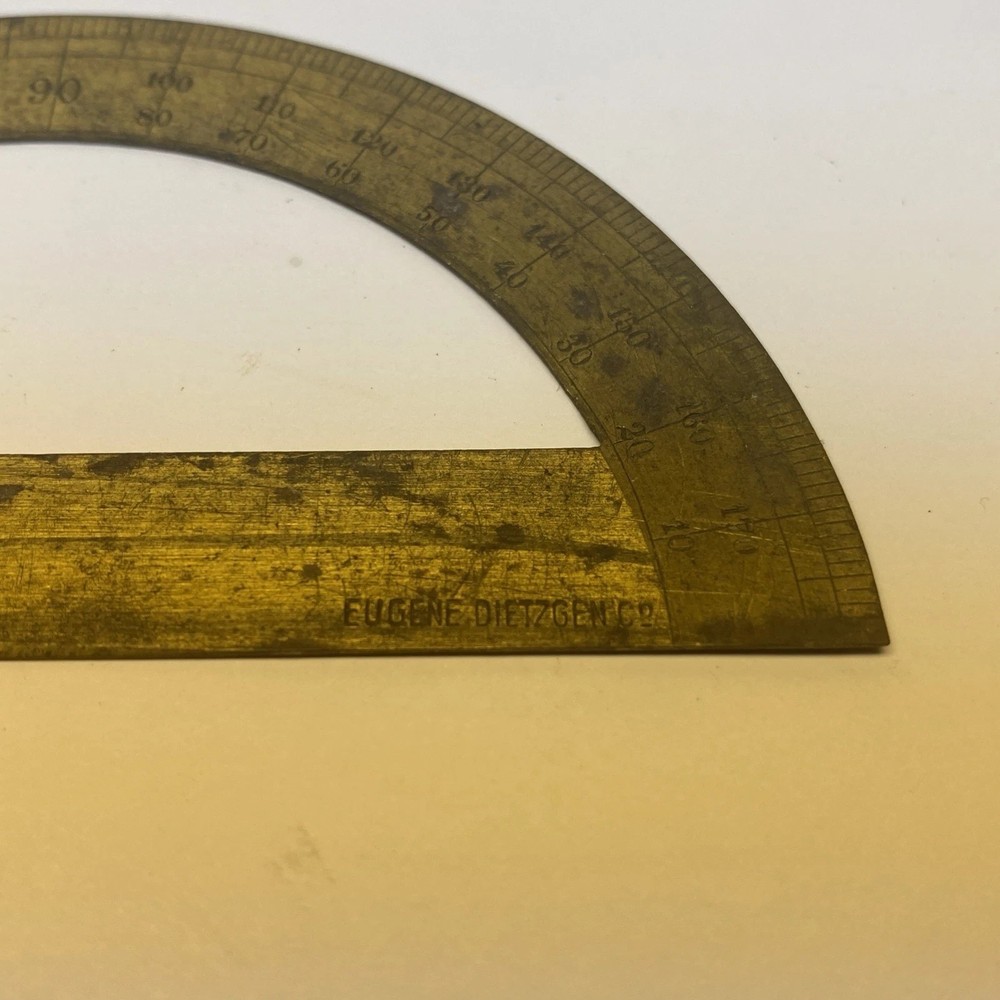 Antique Brass Drafting Mechanical Protractor Eugene Dietzgen Co.