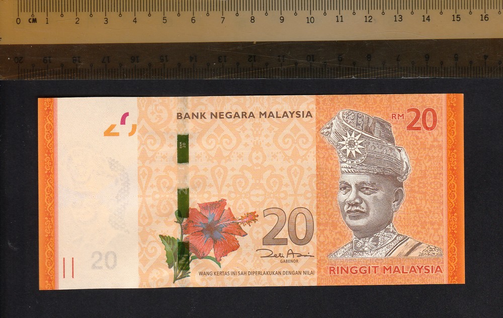 Malaysia 20 Ringgit (2011) P54 Sea Turtle, Prefix BB UNC