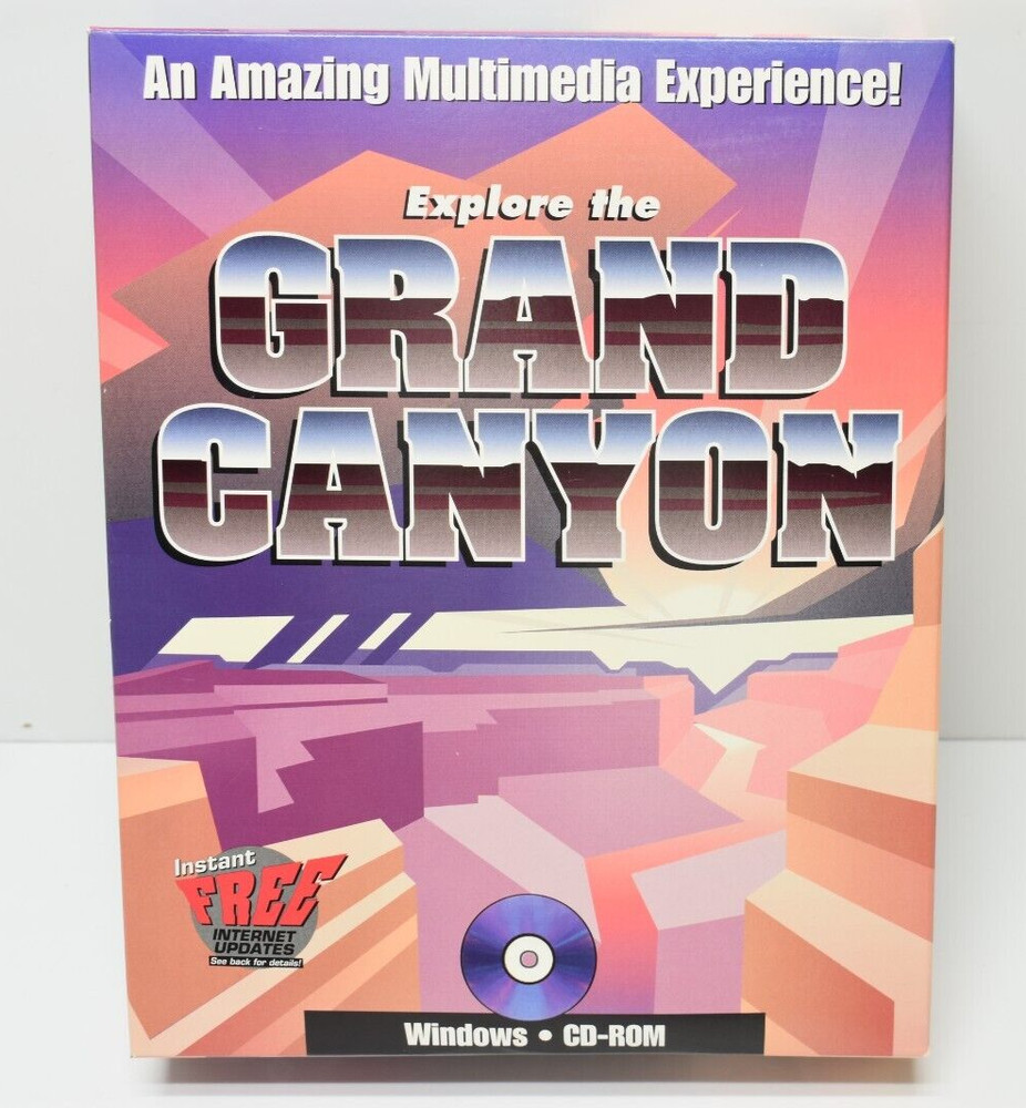 Explore The Grand Canyon Arizona Windows CD-Rom Multimedia Big Box Sofware 1995