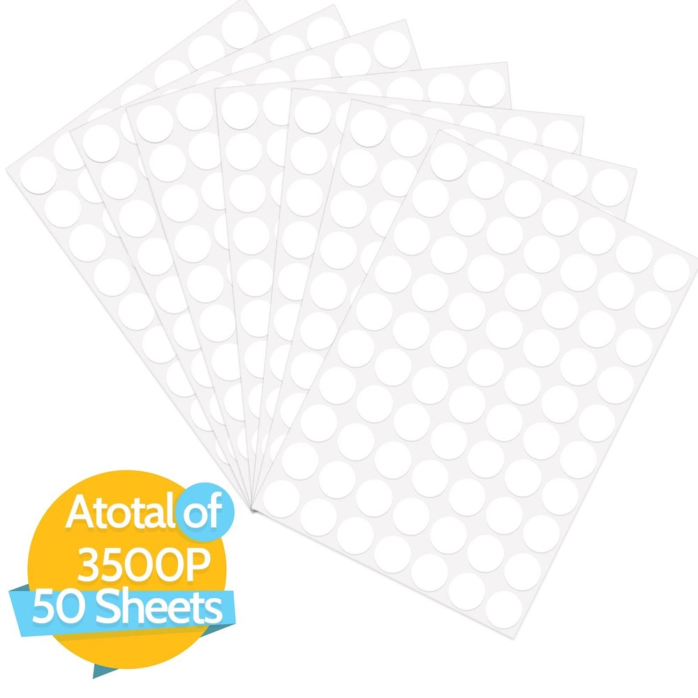 3500 Dot Stickers, 3/4 inch White Coding Labels, Circle 3500 Pieces,