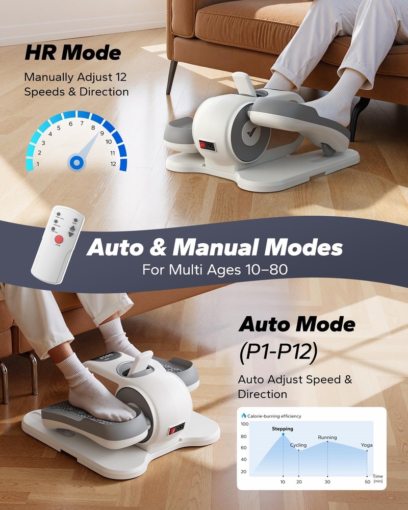 MERACH Under Desk Elliptical Machine, Leg Exerciser While Sitting for White