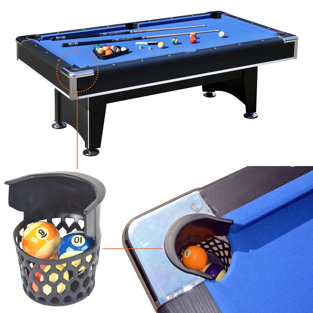 Pool Table Pockets Replacement Pockets for Billiard Table Set of 6 Plastic We...