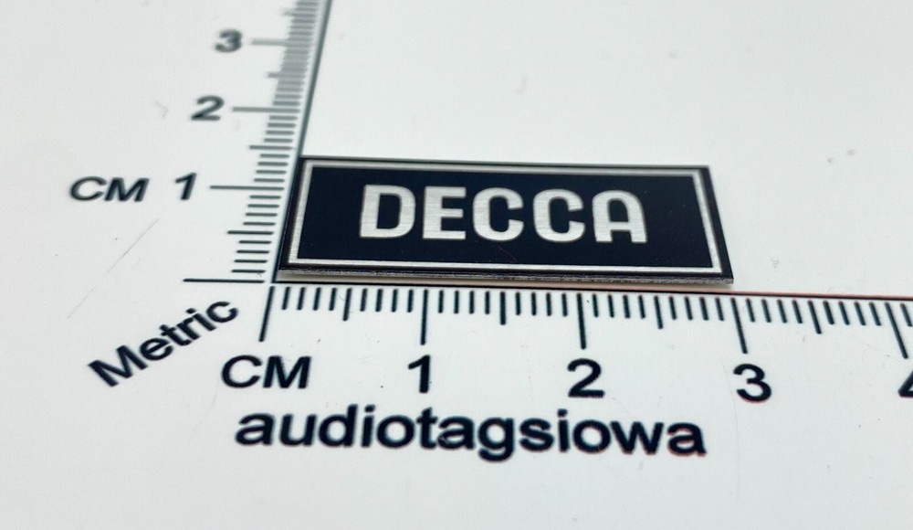 Decca Turntable Silver Custom Replacement Badge