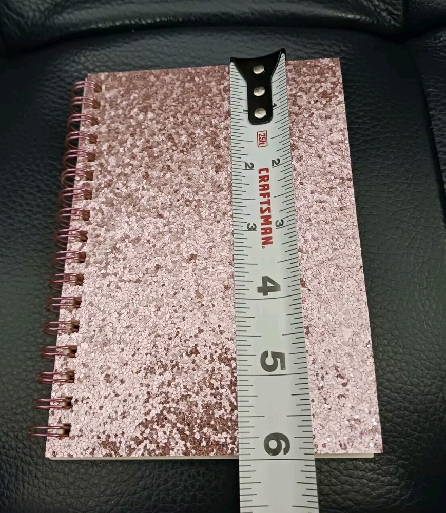 Pink Glitter Spiral Bound Notebook, 4x6, Ruled Pages
