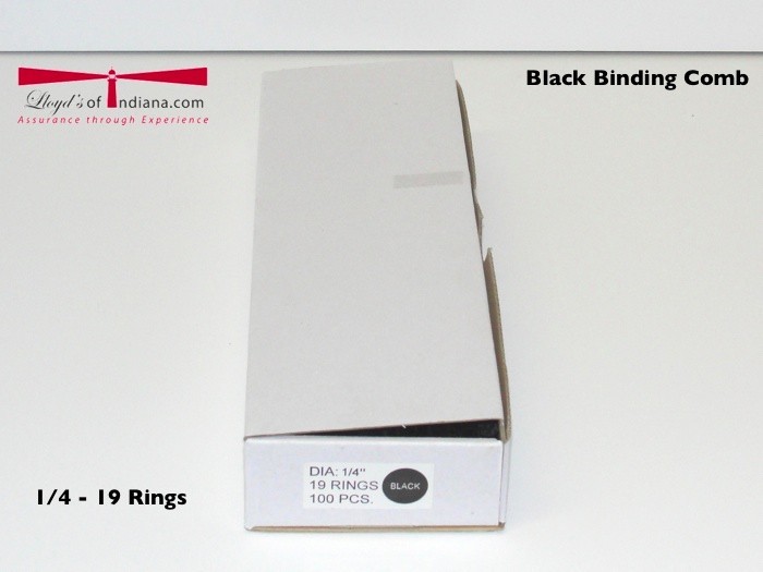 19 Ring Binding Comb Black 1/4" 100pcs