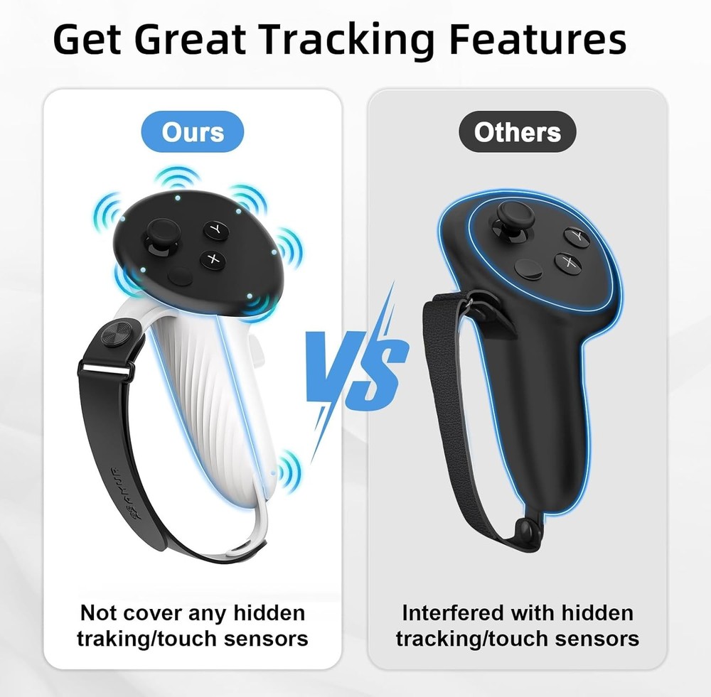 Controller Grips Compatible with Meta/Oculus Quest 3/Quest 3S, Silicone Accessor