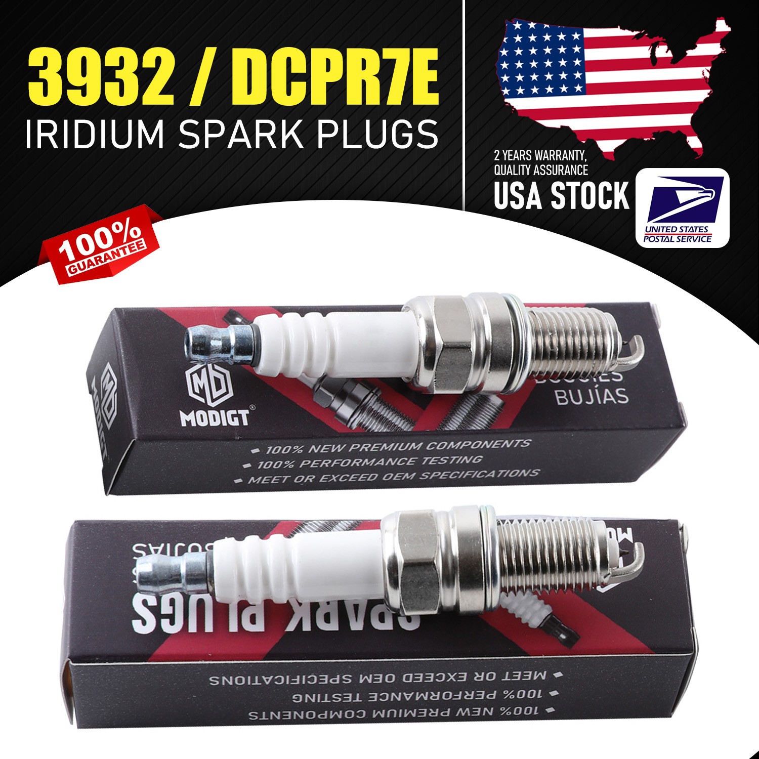 2X For NGK DCPR7E / 3932 Spark Plugs For Harley Davidson Sportster XL 883 1200