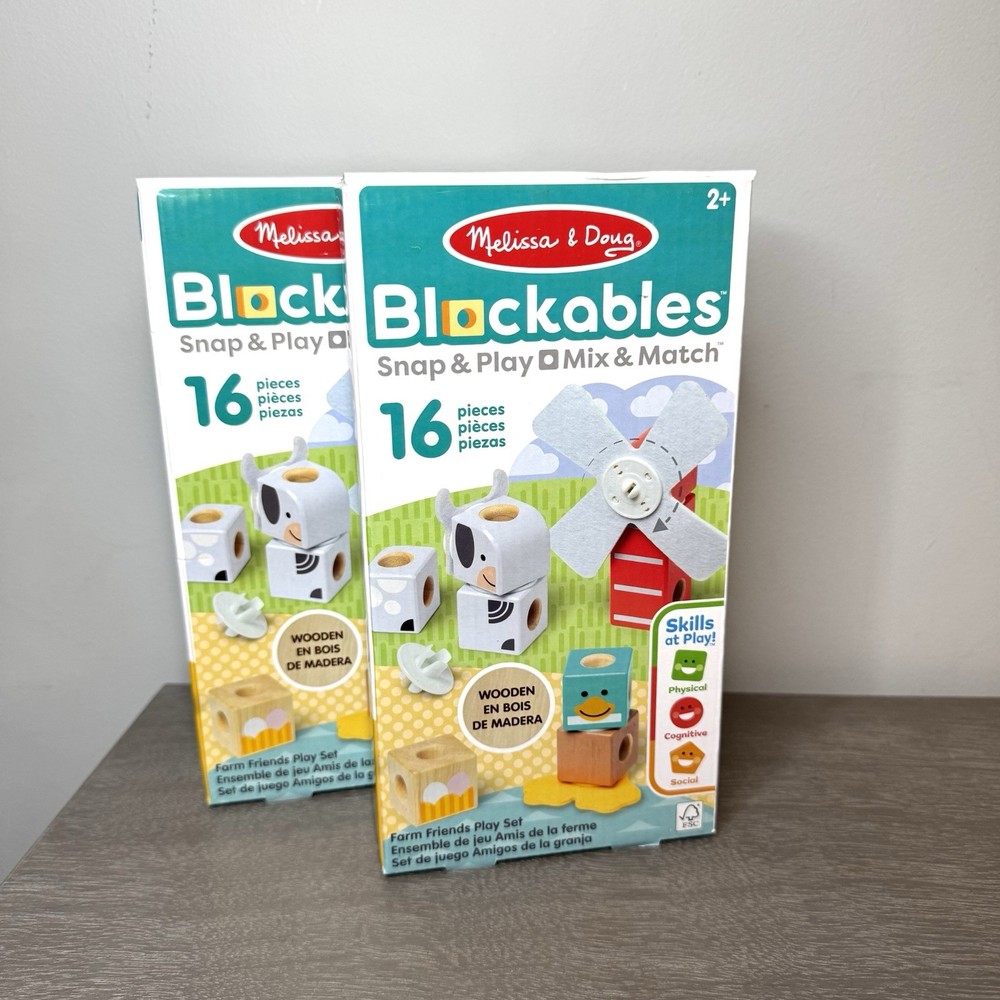New 2 Sets Melissa & Doug Blockables 16 Pieces Each