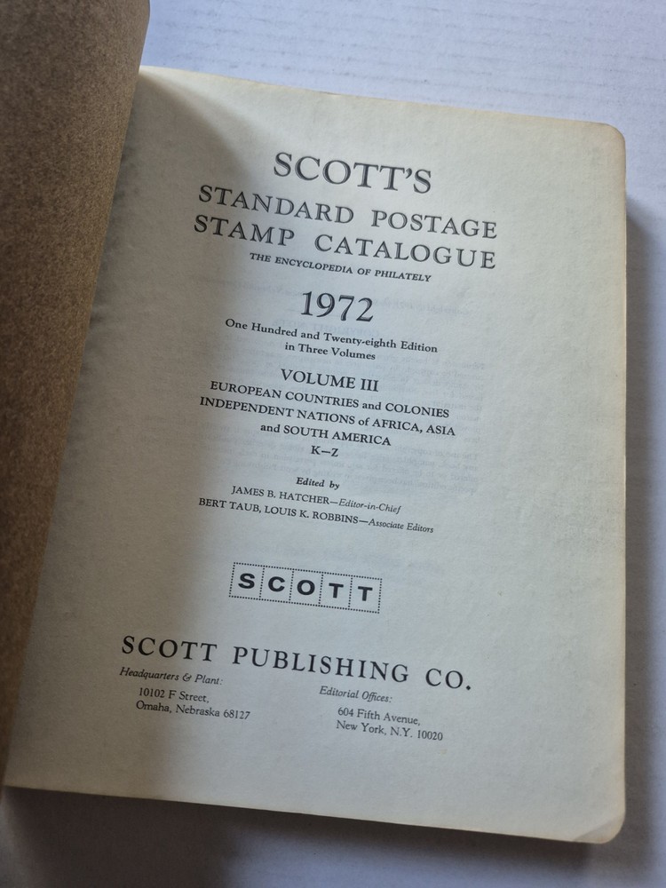Scott Standard Postage Stamp Catalogue 1972 3 Volumes Reference Estimations