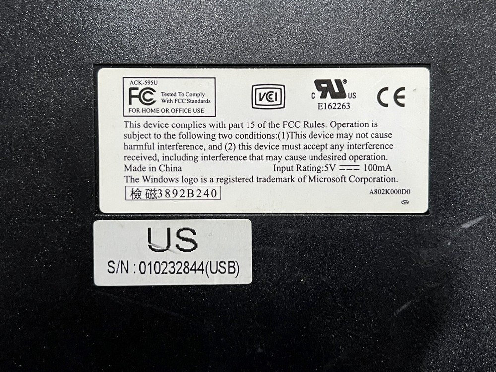 SOLIDTEK ACK-595U QWERTY USB Wired Compact Mini Keyboard Black Good Condition