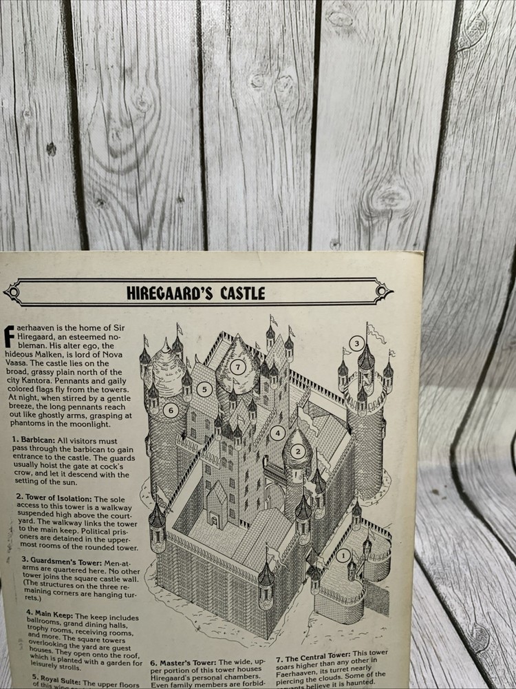 D&D Hiregaards Castle Map/Guide 1990 TSR Campaign Setting Accessory ￼