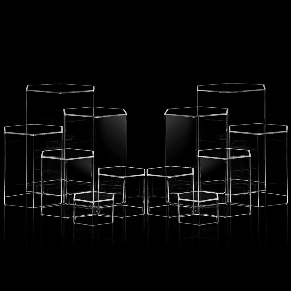 Hexagonal Jewelry Display Risers Hexagonal Market Display Risers Stands Acryl...