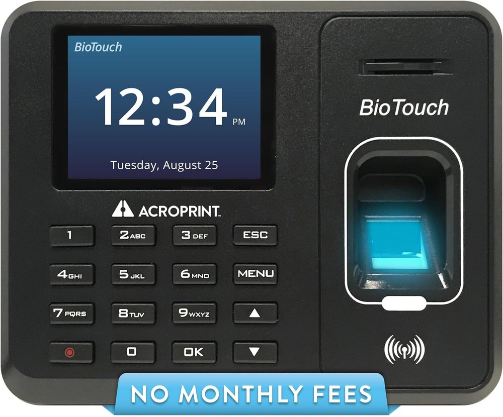 Acroprint BioTouch Biometric Fingerprint Proximity Time Clock Employee System
