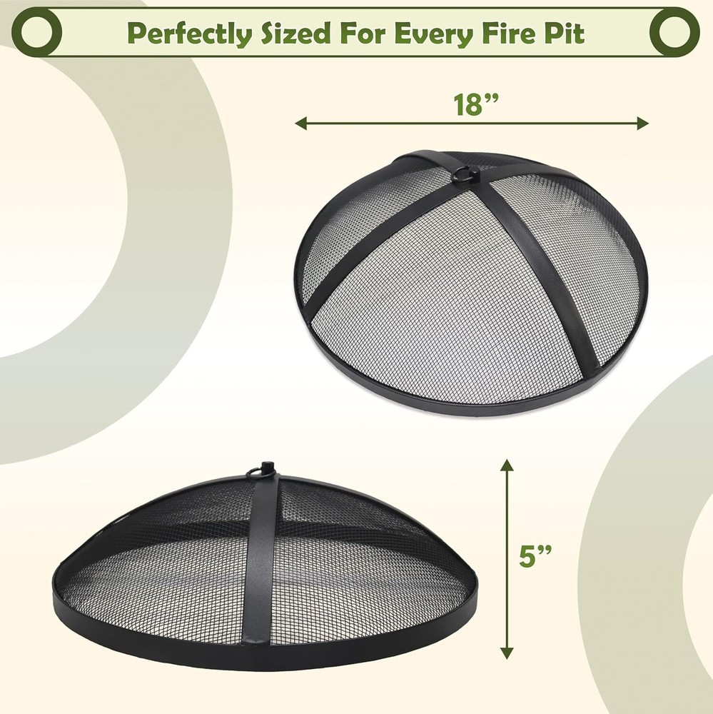 FEBTECH 18 Inch Fire Pit Spark Screen for Solo Stove Bonfire Accessories