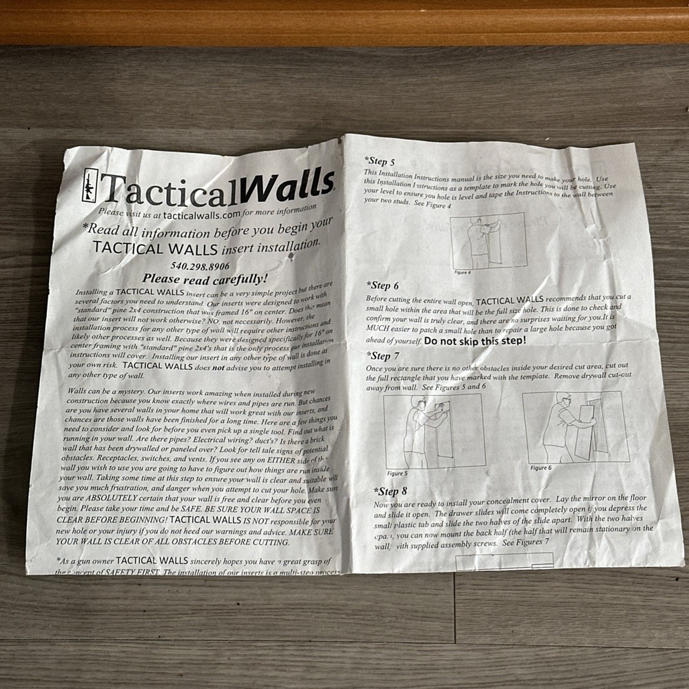 Tactical Walls concealment system With Installation Instructions