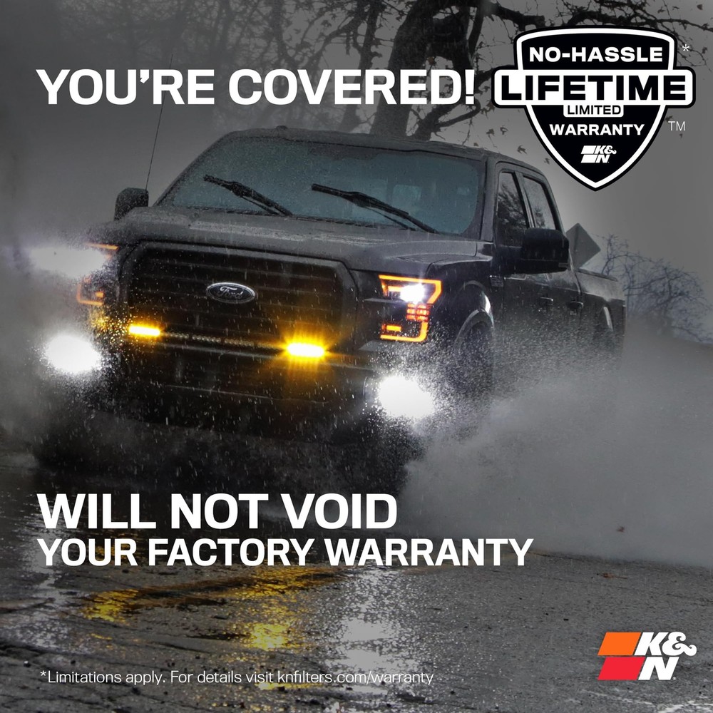 K&N Cold Air Intake System: High-Flow Air Filter, Increase Performance & Towing: