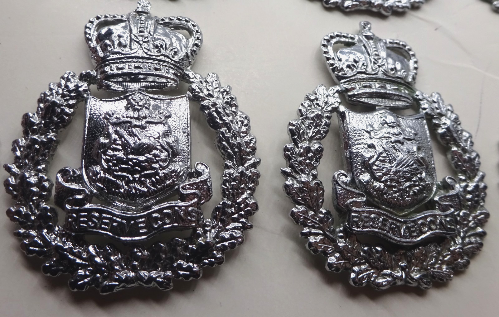 8 Vintage / Obsolete Cap Badges - 1960's-70's Bermuda Police Service + Reserves