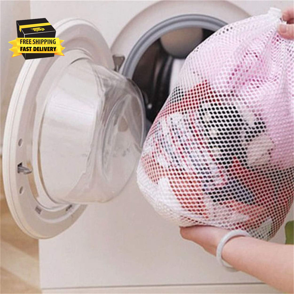 Premium Fine Mesh Laundry Bag - Sturdy White Mesh Material with Drawstring Closu