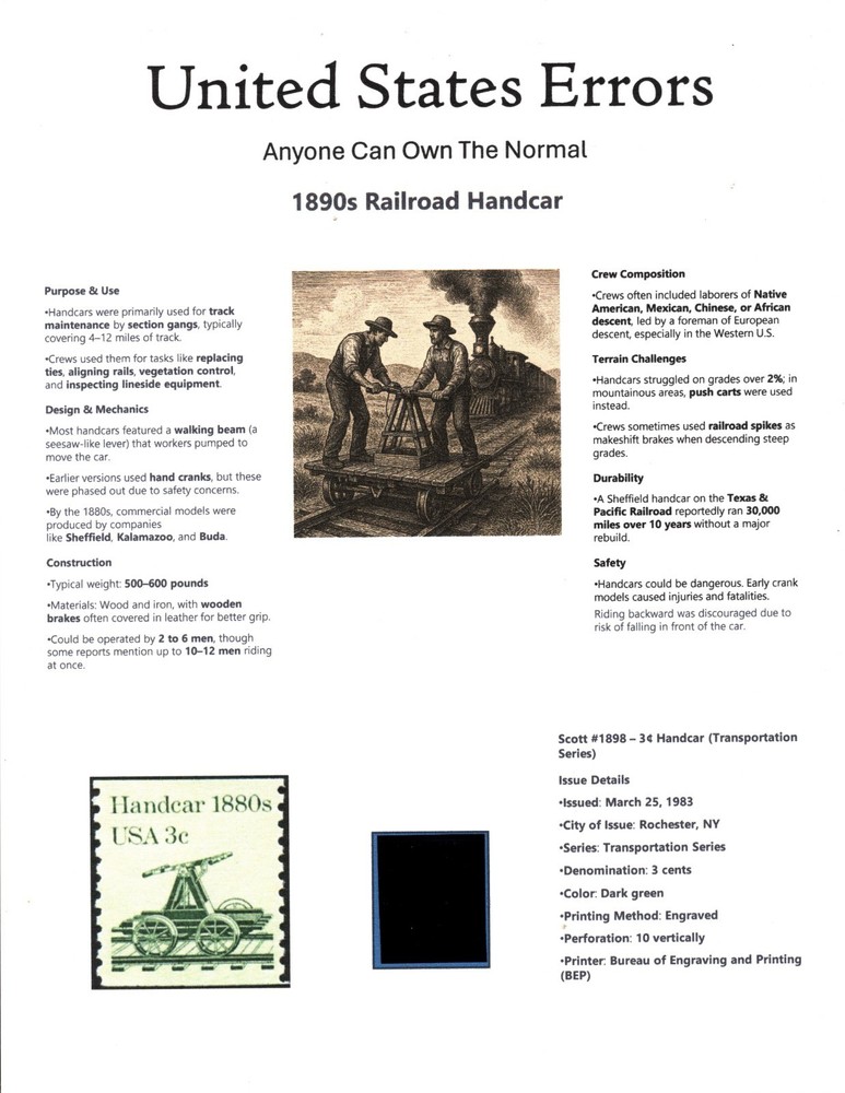 Centsational Custom Presentation Panel For Error SN 1898 - 8.5” X 11”