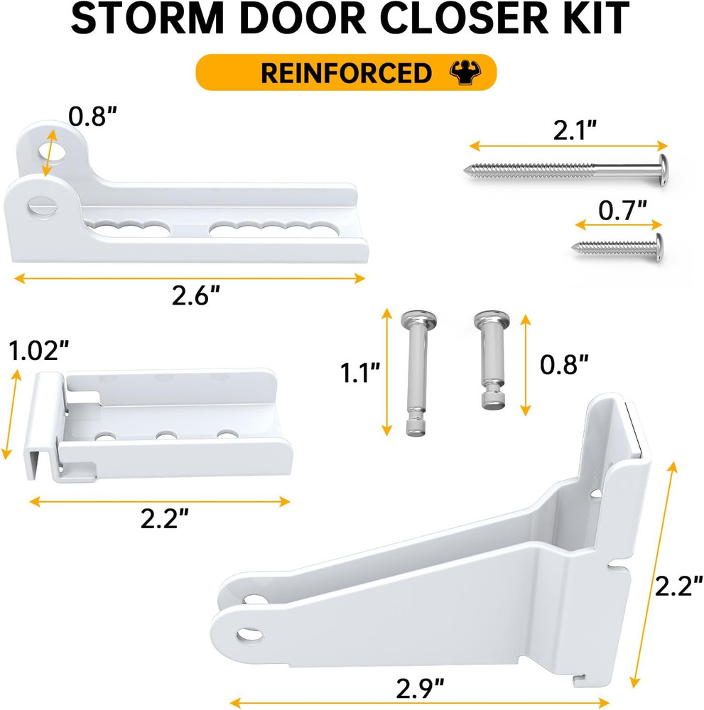 Reinforced Storm Door Closer Bracket Kit Compatible with Andersen, Emco, Larson,