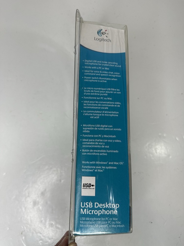 Logitech Consumer USB Desktop Microphone 980186-0403 for PC Mac Open Box